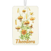 Wild Tiger Lilies Botanische Kunst gepersonaliseer Luchtverfrisser (Achterkant)