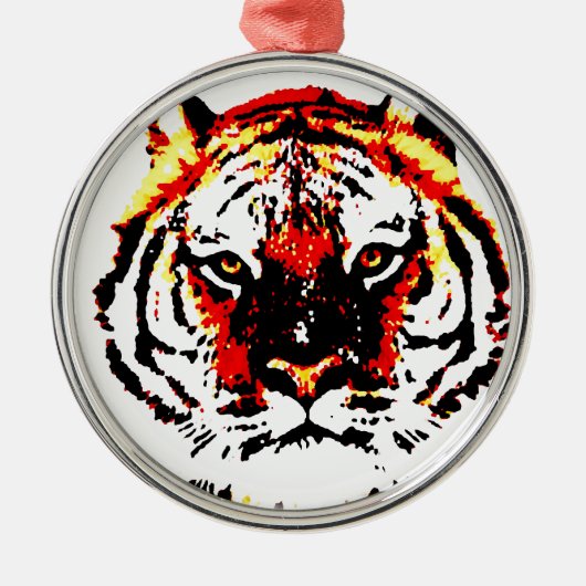 Wild Tiger Metalen Ornament (Voorkant)