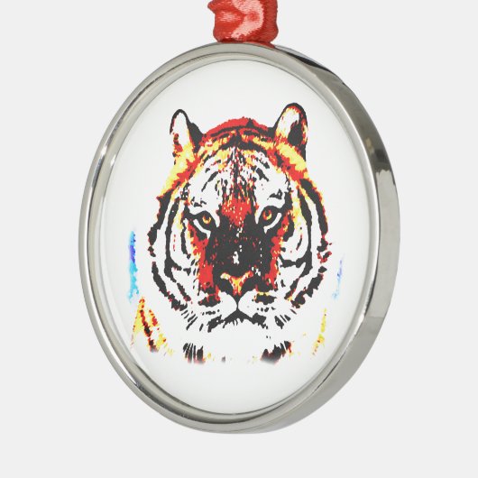 Wild Tiger Metalen Ornament (Links)