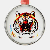 Wild Tiger Metalen Ornament (Voorkant)