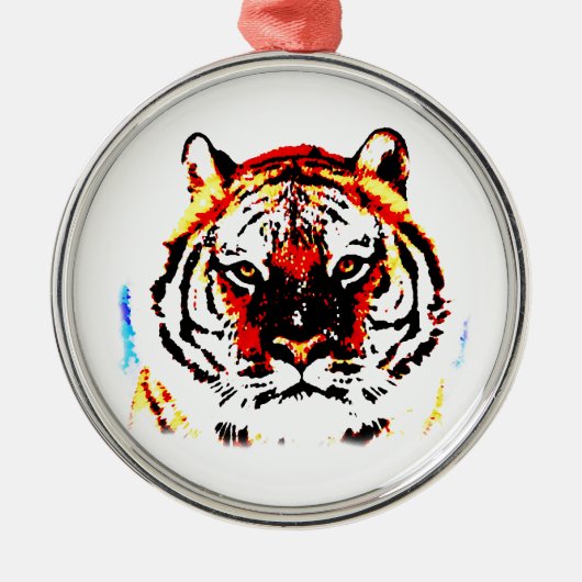 Wild Tiger Metalen Ornament (Voorkant)