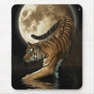 WILD TIGER & MOON Mousepad Muismat