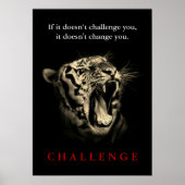 Wild Tiger Motivatie Challenge  Sepia Poster (Voorkant)