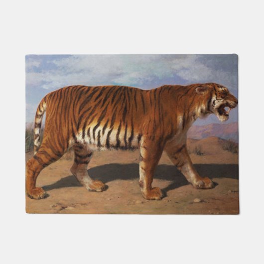 Wild Tiger on the Hunt (door Rosa Bonheur) Deurmat (Voorkant)