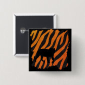 Wild Tiger Pin Vierkante Button 5,1 Cm (Voorkant /achterkant)
