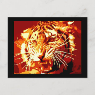 Wild Tiger Pop Art Briefkaart