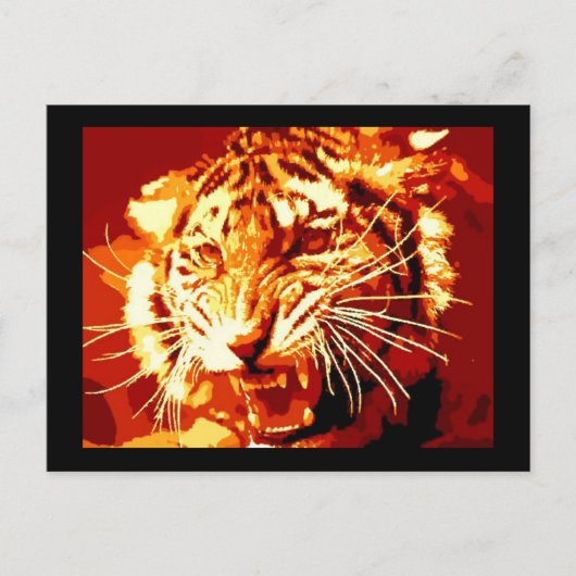 Wild Tiger Pop Art Briefkaart (Voorkant)