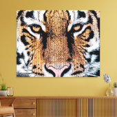Wild Tiger Portret Grafische persstijl Canvas Afdruk (Insitu (Woonkamer))