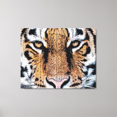 Wild Tiger Portret Grafische persstijl Canvas Afdruk (Voorkant)