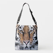 Wild Tiger Portret Grafische persstijl Crossbody Tas (Achterkant)