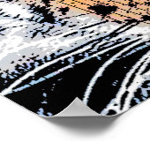 Wild Tiger Portret Grafische persstijl Poster (Hoek)