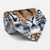 Wild Tiger Portret Grafische persstijl Stropdas (Opgerold)