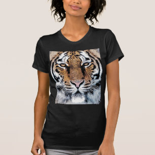 Wild Tiger Portret Grafische persstijl T-shirt