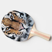 Wild Tiger Portret Grafische persstijl Tafeltennisbatje (Zijkant)
