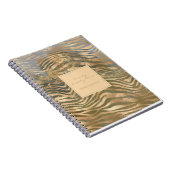 Wild Tiger Print Oerwoud Safari Modern Gold Notitieboek (Rechterzijde)