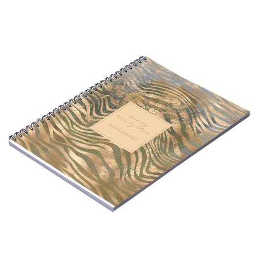 Wild Tiger Print Oerwoud Safari Modern Gold Notitieboek (Linkerzijde)