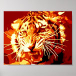 Wild Tiger Print Poster - Pop Art<br><div class="desc">Tiger Face Pop Art - Wild Animals - Wild Cats Tiger Head Digitale Kunstwerk</div>