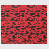 Wild Tiger Print voor Kerstcadeaus Rood Naadloos Cadeaupapier (Vlak)