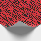 Wild Tiger Print voor Kerstcadeaus Rood Naadloos Cadeaupapier (Hoek)