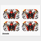 Wild Tiger Rechthoekige Sticker (Vel)