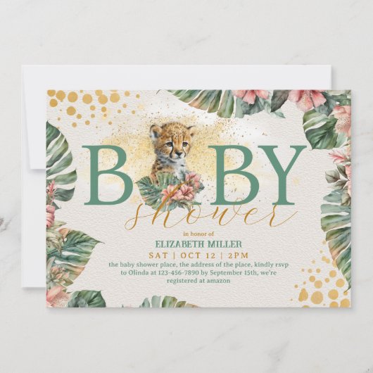 Wild Tiger rustiek Baby shower Kaart (Voorkant)