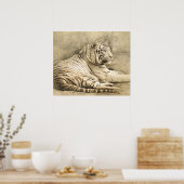 Wild Tiger Safari Oerwoud Kunstwerk Foto Poster (Keuken)