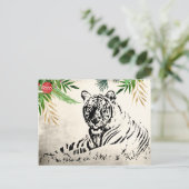 Wild Tiger Season's Groeten Kerstparadijs Feestdagenkaart (Staand voorkant)