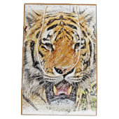 Wild Tiger Sketch - Safari Thema Medium Cadeauzakje (Achterkant)