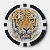 Wild Tiger Sketch - Safari Thema Pokerchips (Voorkant)