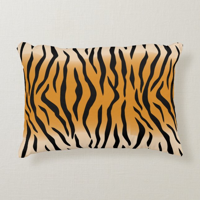 Wild Tiger Skin Pattern Accent Pillow Accent Kussen (Voorkant)