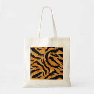 Wild Tiger Stripes Canvas tas, vet Sinaasappel en Tote Bag
