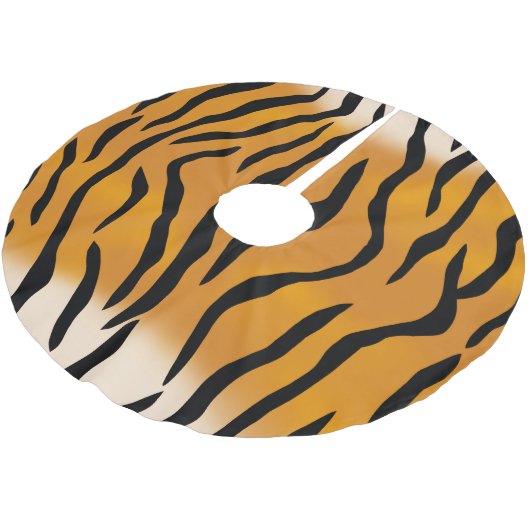 Wild Tiger Stripes Pattern Kerstboom Rok (Gekanteld)