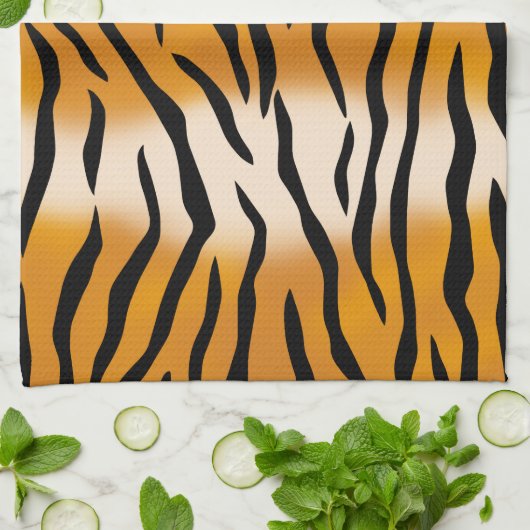 Wild Tiger Stripes Pattern Theedoek (Gevouwen)