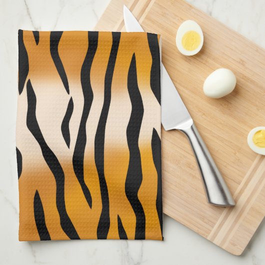 Wild Tiger Stripes Pattern Theedoek (Quarter Fold)