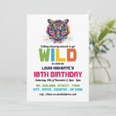 Wild Tiger, Uitnodiging voor verjaardagsfeestje (Staand voorkant)