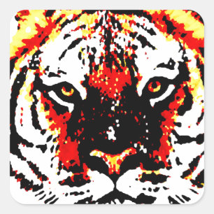 Wild Tiger Vierkante Sticker
