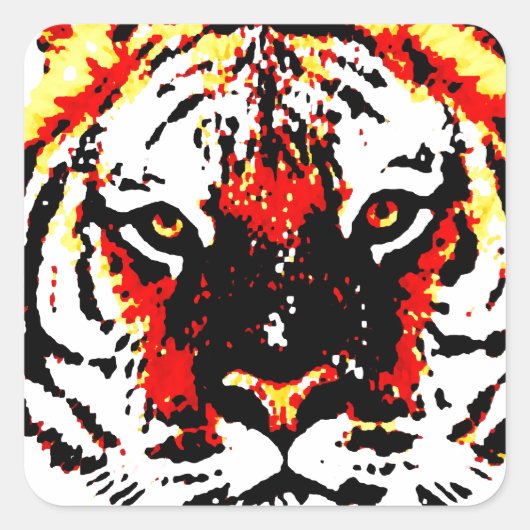 Wild Tiger Vierkante Sticker (Voorkant)