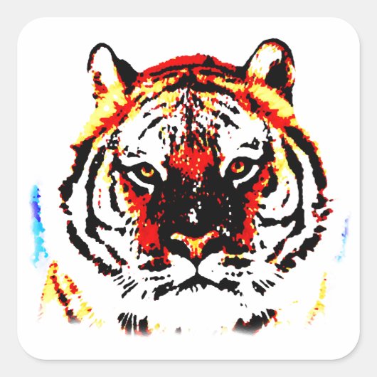 Wild Tiger Vierkante Sticker (Voorkant)