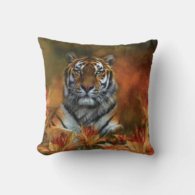 Wild Tigers Art Designer Pillow Kussen (Voorkant)