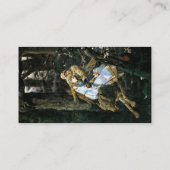 Wild Timber Wolf Carrying Girl Visitekaartje (Achterkant)