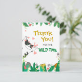 Wild Time Cute Tuxedo Kitty Cat Dank je Briefkaart (Staand voorkant)