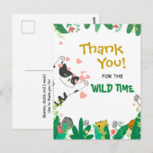 Wild Time Cute Tuxedo Kitty Cat Dank je Briefkaart (Voorkant / Achterkant)