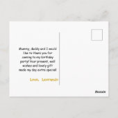 Wild Time Cute Tuxedo Kitty Cat Dank je Briefkaart (Achterkant)