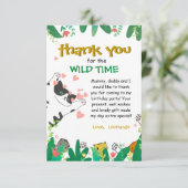 Wild Time Schattige Kitty Kat Groene Bedankkaart (Staand voorkant)