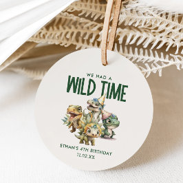 Wild Time Schattigee Dinosaurus Kids Verjaardagsfe Bedankjes Labels