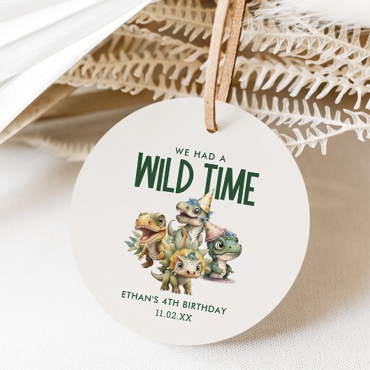 Wild Time Schattigee Dinosaurus Kids Verjaardagsfe Bedankjes Labels