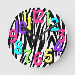 Wild Time Zebra Stripe Ronde Klok