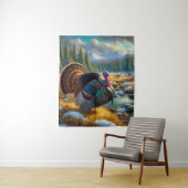 Wild Tom Turkije eerste sneeuw Wandkleed (In situ)