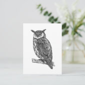 Wild Totem Animal Owl Doodle Briefkaart (Staand voorkant)