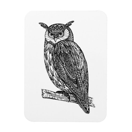 Wild Totem Animal Owl Doodle Magneet (Verticaal)